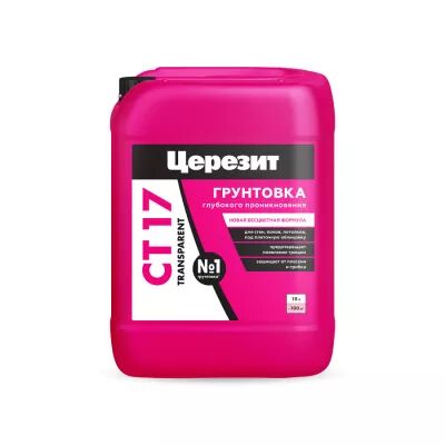 CT 17 Transparent 5л Грунтовка универсальная морозостойкая прозрачная Церезит, бесцветный купить в Москве CT 17 Transparent 5л Грунтовка универсальная морозостойкая прозрачная Церезит, бесцветный