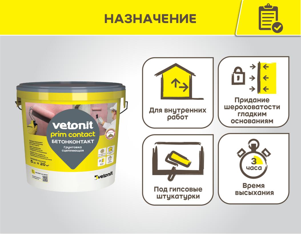 Грунтовка сцепляющая (бетонконтакт) с мраморной крошкой Vetonit prim contact розовый 5кг купить в Санкт-Петербурге