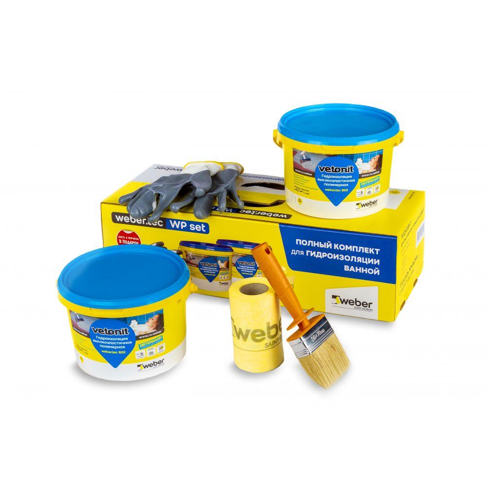 Комплект для гидроизоляции ванной комнаты Weber tec wp set 8,8кг купить в Санкт-Петербурге