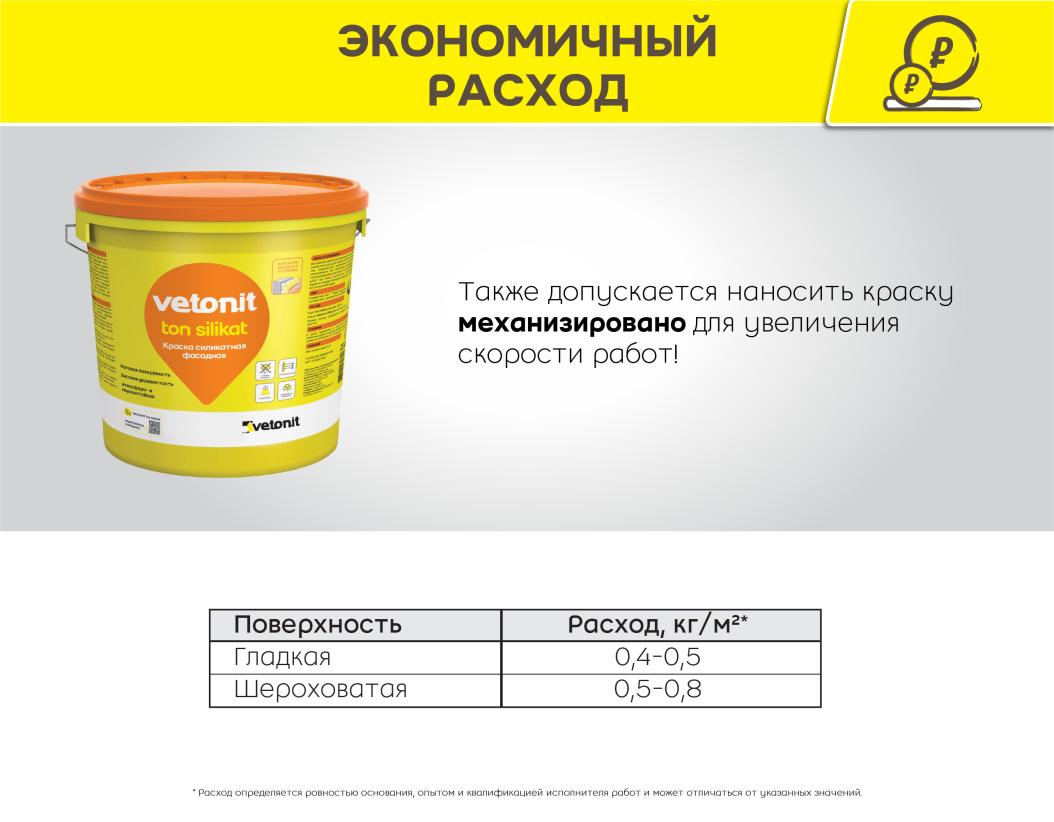 Краска фасадная силикатная vetonit ton silikat 0000 25 kg транспарентный (колер) 25кг