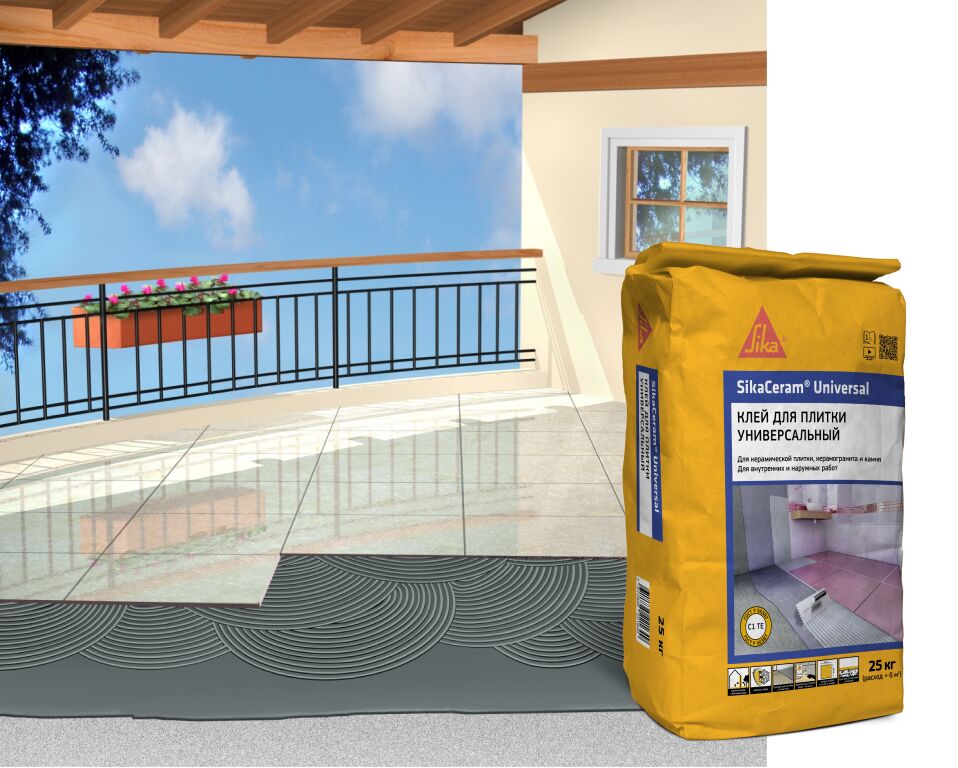 Sika Ceram Universal 25кг Плиточный клей цементный (Завод СПб) купить в Санкт-Петербурге