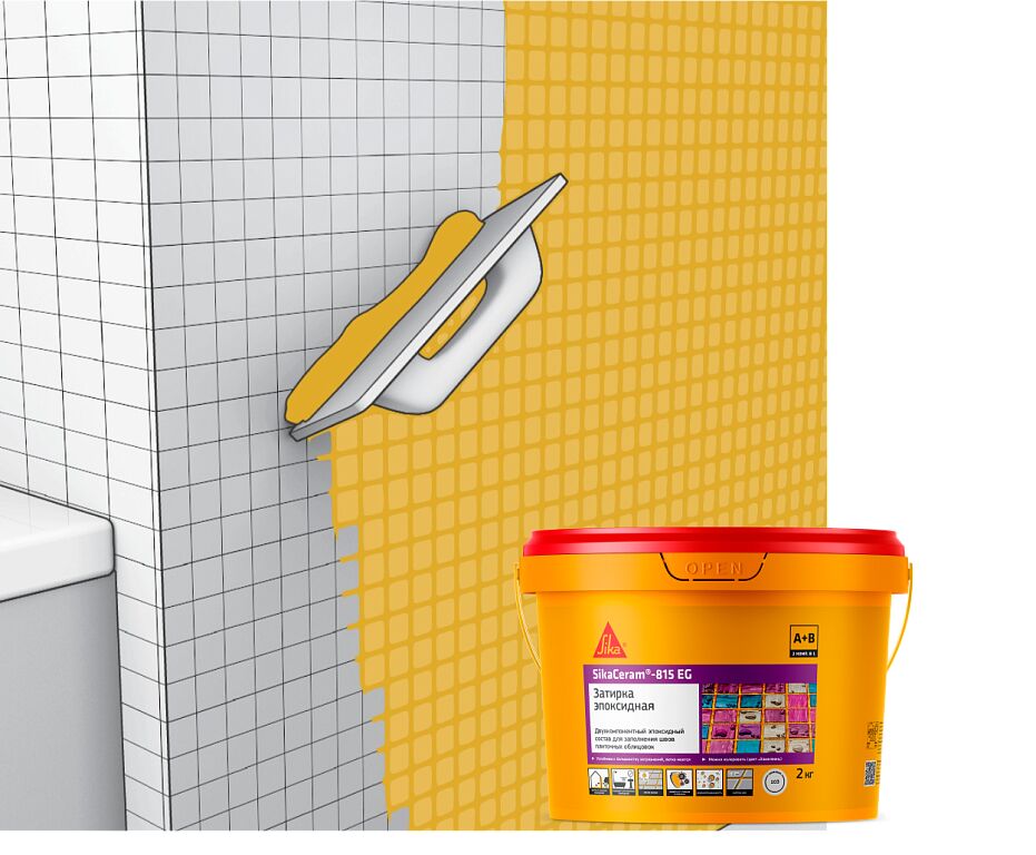 SikaCeram-815 EG 2кг Затирка эпоксидная швов плиточных облицовок сланцево-серый купить в Санкт-Петербурге