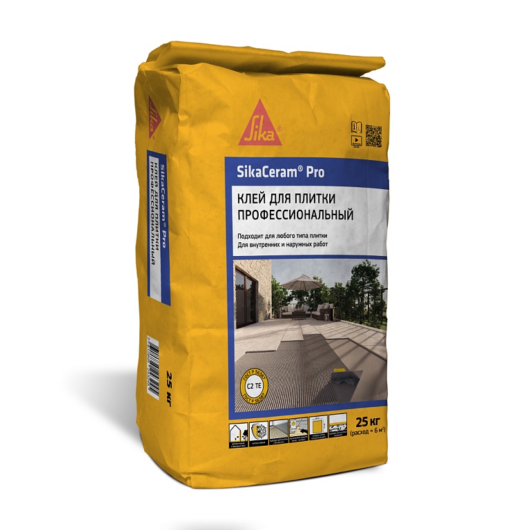 Sika Ceram Pro Эластичный цементный плиточный клей купить в Санкт-Петербурге