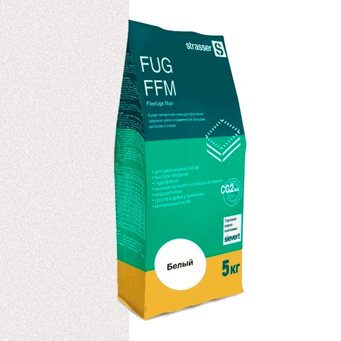 FUG FFM 01 Сухая затирочная смесь для широких швов, белый (3 - 20 мм) strasser, FUG FFM 01 Сухая затирочная смесь для широких швов
