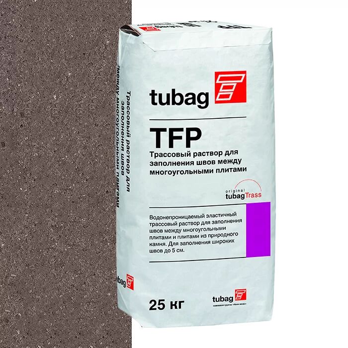 TFP	Трассовый раствор для заполнения швов для многоугольных плит, тёмно-коричневый tubag, TFP	Трассовый раствор для заполнения швов для многоугольных плит, тёмно-коричневый tubag