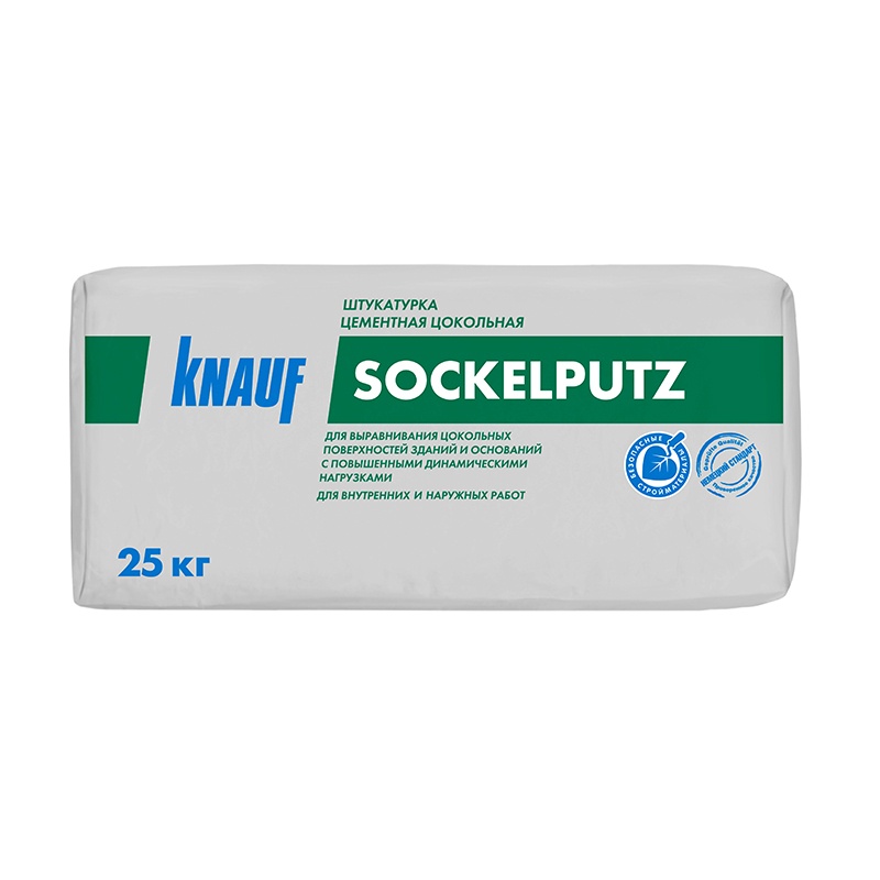 Штукатурка цокольная КНАУФ Sockelputz УП-310 25 кг, КНАУФ Зокельпутц УП-310 Штукатурка цокольная 25кг