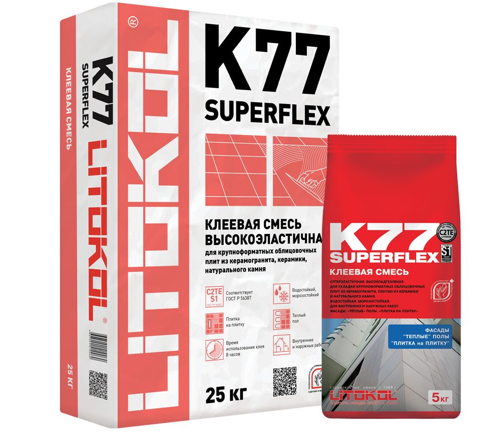 SUPERFLEX K77 Суперэластичная клеевая смесь , серый