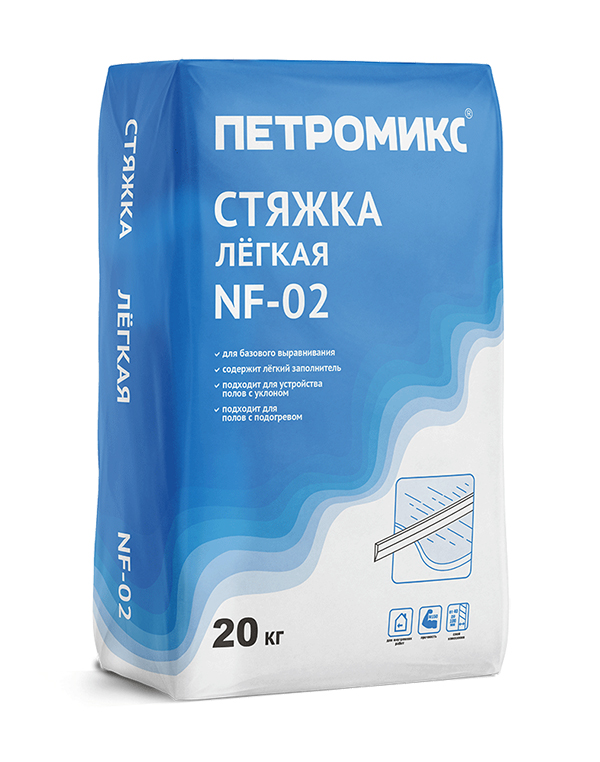 NF-02 (ПЛ) Стяжка легкая ПЕТРОМИКС, 20 кг/меш, NF-02 20кг Стяжка легкая ПЕТРОМИКС