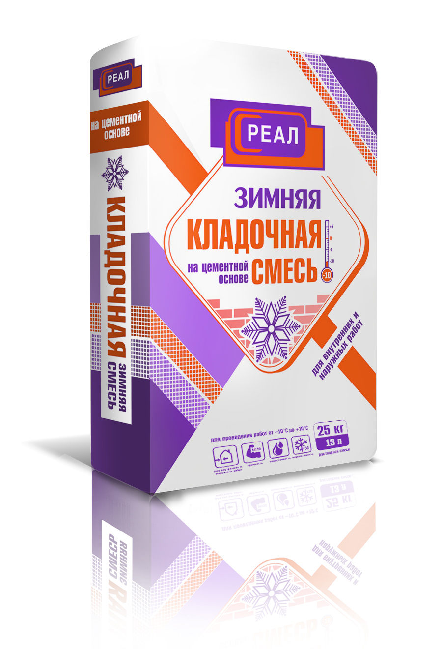 Кладочная смесь РЕАЛ (зимний), 25кг Смесь кладочная ЗИМА РЕАЛ