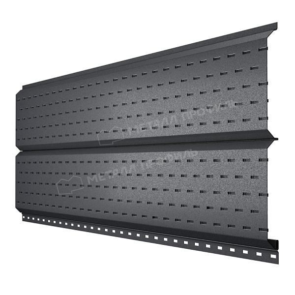 Софит метал перфорированный МП Lбрус-15х240 0.50мм 7024 (темно-серый) PureTech Mat {длины по спецификации} купить в Санкт-Петербурге
