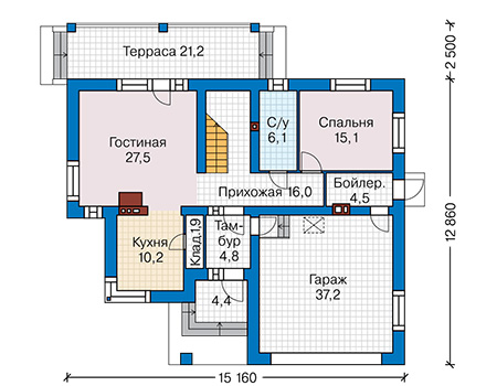 Коттедж из газобетона в СПб: 4 400 000руб.