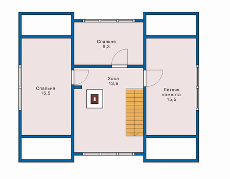 Каркасный дом. 123,0м2 Проект 70-08, автор plans.ru