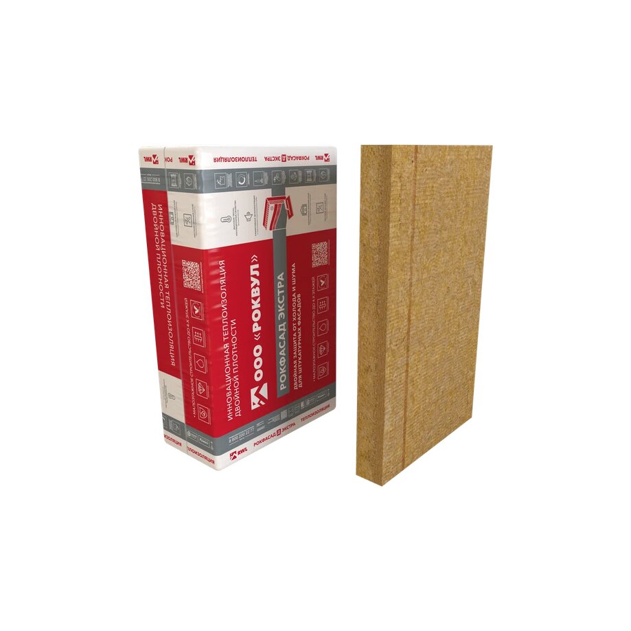 Rockwool РОКФАСАД Д ЭКСТРА 150мм, 2 плиты, 1.2м2, 600х1000мм, 0.18м3 купить в Москве Rockwool РОКФАСАД Д ЭКСТРА 150мм, 2 плиты, 1.2м2, 600х1000мм, 0.18м3