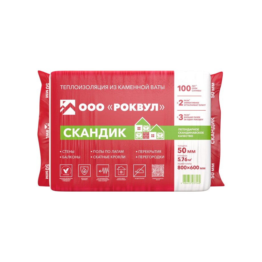 Роквул Скандик 50мм, 12 плит, 5.76м2, 600х800мм, 0.288м3, Rockwool СКАНДИК 50х600х800/12шт/5.76м2/0.288м3 купить в Москве Роквул Скандик 50мм, 12 плит, 5.76м2, 600х800мм, 0.288м3, Rockwool СКАНДИК 50х600х800/12шт/5.76м2/0.288м3