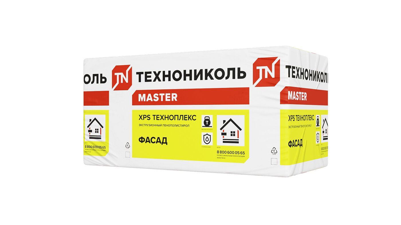 Экструзионный пенополистирол ТЕХНОПЛЕКС ФАСАД FAS/2 S/1 50х580х1180мм/8шт/5.475м2/0.274м3 купить в Москве