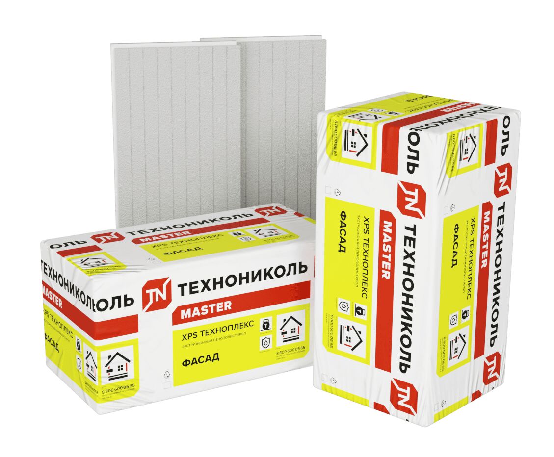 Экструзионный пенополистирол ТЕХНОПЛЕКС ФАСАД FAS/2 S/1 50х580х1180мм/8шт/5.475м2/0.274м3 купить в Москве