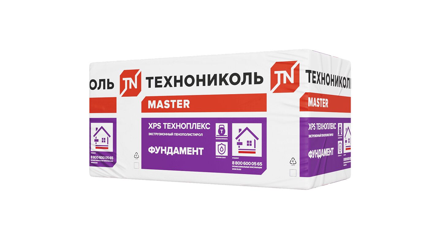 Экструзионный пенополистирол ТЕХНОПЛЕКС ФУНДАМЕНТ 100х580х1180мм/4шт/2.738м2/0.274м3 купить в Москве