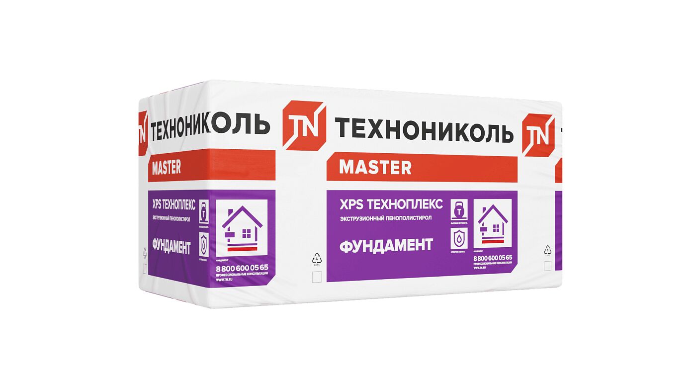 Экструзионный пенополистирол ТЕХНОПЛЕКС ФУНДАМЕНТ 100х580х1180мм/4шт/2.738м2/0.274м3 купить в Москве