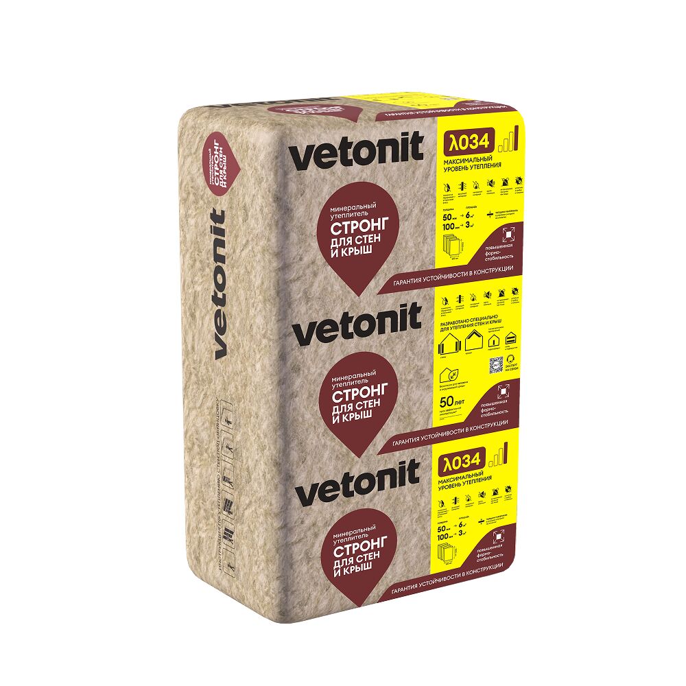 Vetonit Стронг для Стен и Крыш 100х610х1000мм/5шт./3.1м2/0.305м3 купить в Санкт-Петербурге