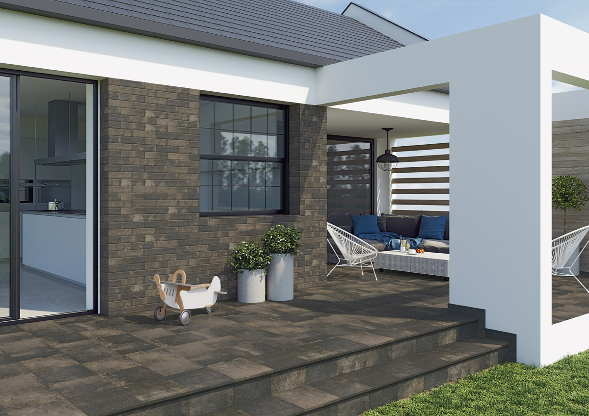Термопанель рядовая ППС Paradyz Scandiano Brown 460х1150х50мм (0.47м2) CeramoTHERM
