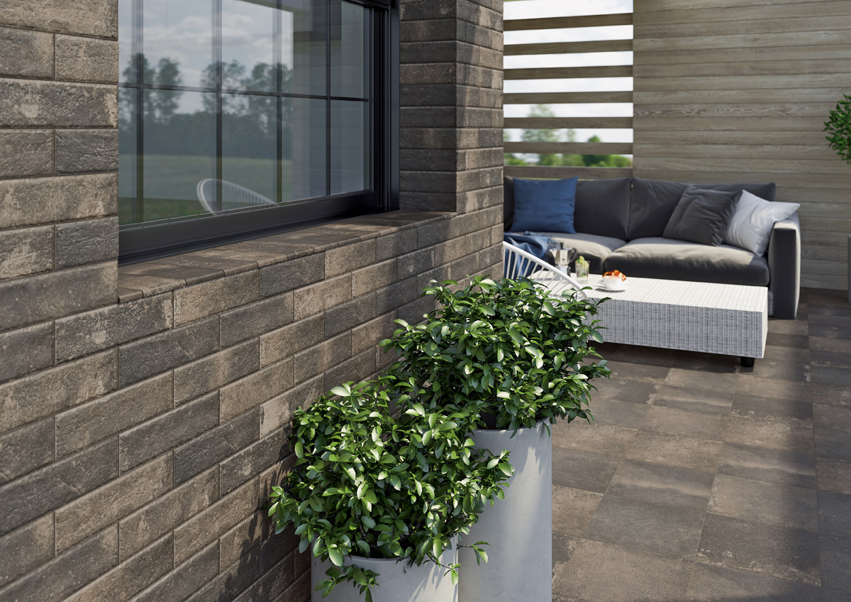 Термопанель рядовая ППС Paradyz Scandiano Brown 460х1150х50мм (0.47м2) CeramoTHERM