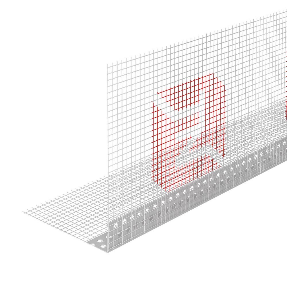 ТЕХНОНИКОЛЬ Профиль угловой ПВХ с армирующей сеткой 10х15 2,5м, серый