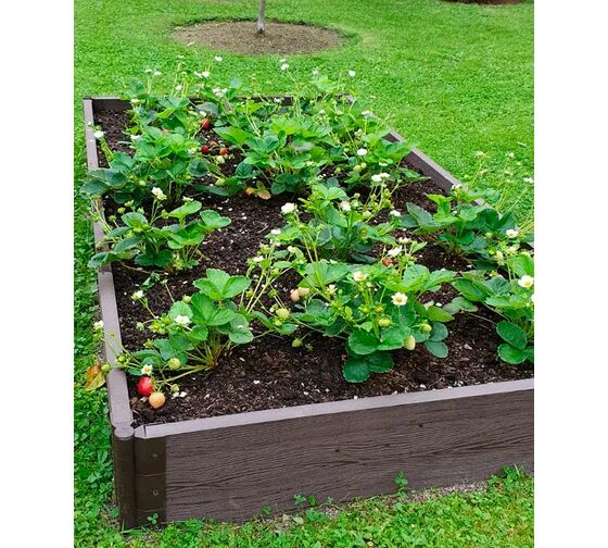 Ограждение для грядки (со стяжкой) из ДПК ВД 3D тиснение под дерево палисандр h270мм 800х1500мм купить в Санкт-Петербурге