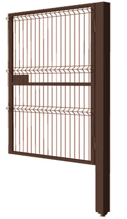 Калитка с сеткой 3D Гиттер профильная труба 40*20, Ш-1000мм В-1900мм со столбом 80х80х2000 открытие наружу правая ППК купить в Санкт-Петербурге