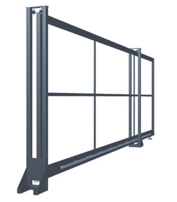 Ворота откатные под автоматику ЛЮКС без наполнения для проема 5000х2000мм с комплектом установки цинко-полимерное покрытие + ППК RAL 7024 купить в Санкт-Петербурге