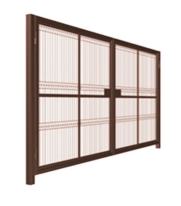 Ворота распашные панель 3D труба проф. 40х20 мм Ш-4000мм В-1900мм столбы 60х60х3000мм  (облегченные)открытие наружу ППК купить в Санкт-Петербурге