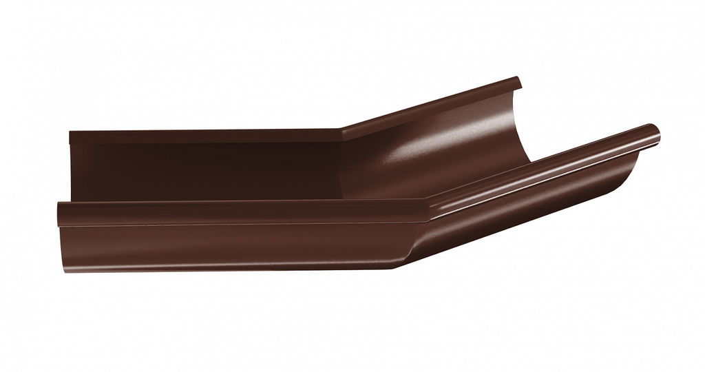 Угол желоба наружный 135°металлический матовый, 8017 коричневый матовый