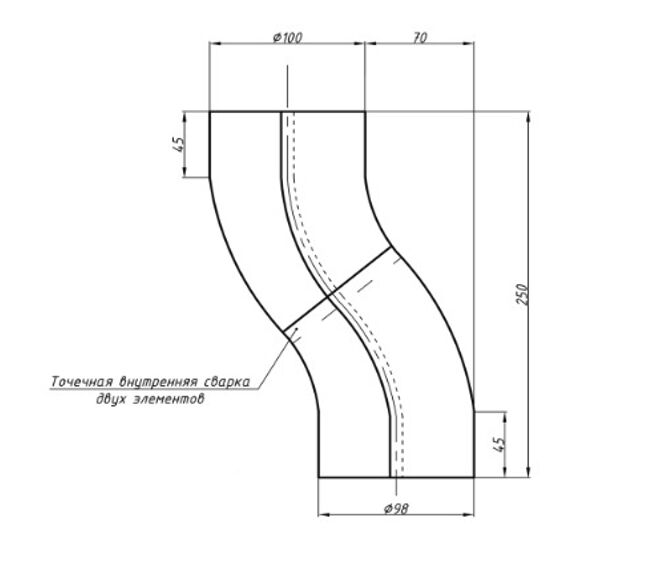S-обвод D100 матовый PU aquAsystem купить в Санкт-Петербурге