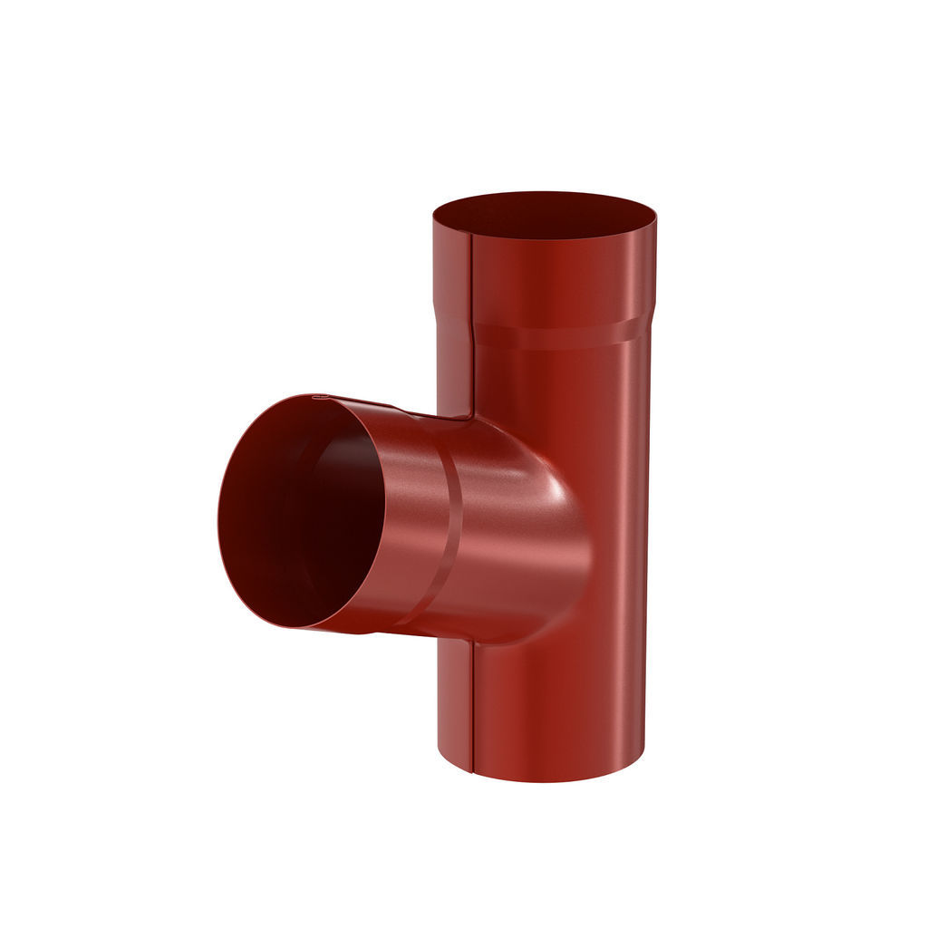 Тройник водосточной трубы<br>металлический, кирпично-красный RR29