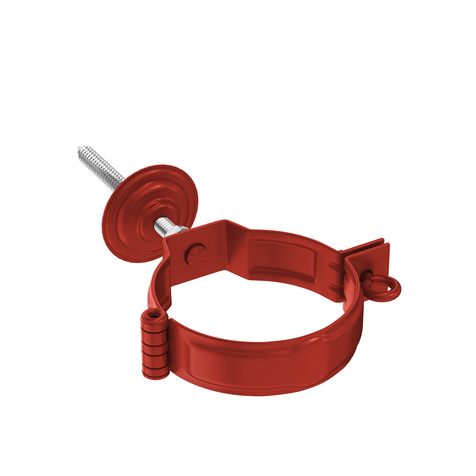 Декоративный хомут трубы под метиз<br>с комплектом крепления<br>металлический, кирпично-красный RR29