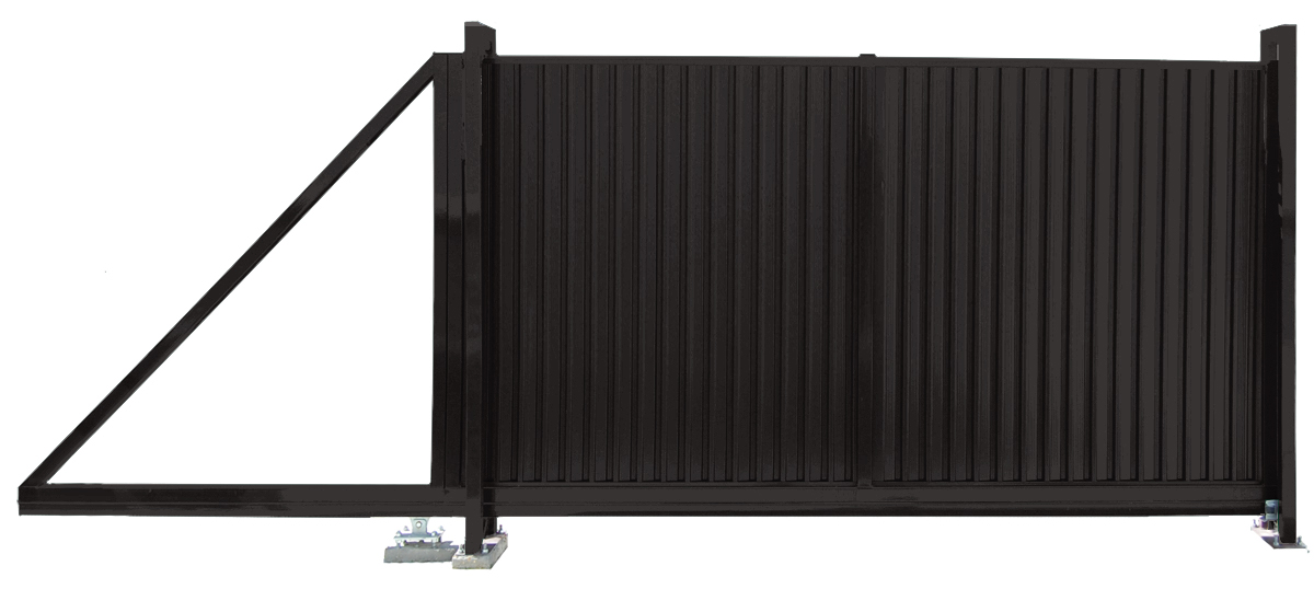 Ворота откатные Estet 2000х3500мм RR32 темно-коричневый Grand Line купить в Санкт-Петербурге