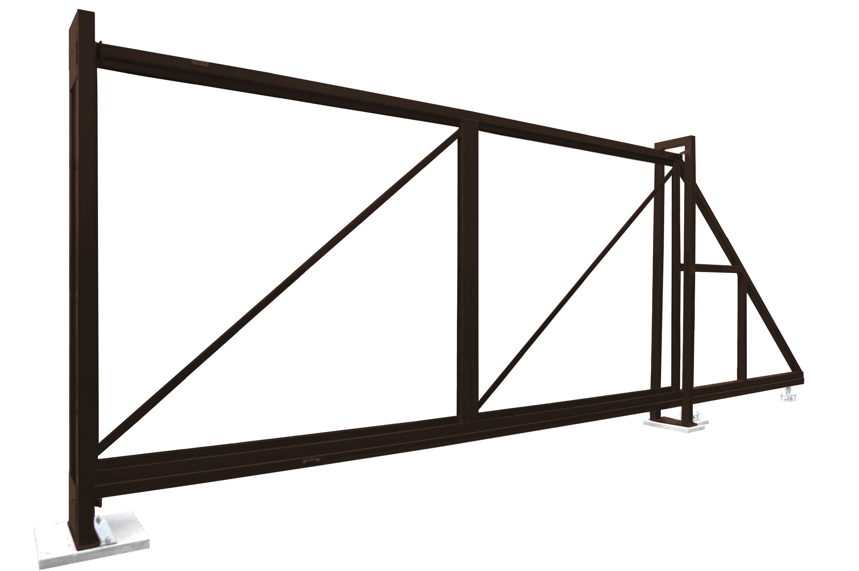 Ворота откатные Colority Zinc 2030х5000мм 8017 коричневый Grand Line купить в Санкт-Петербурге