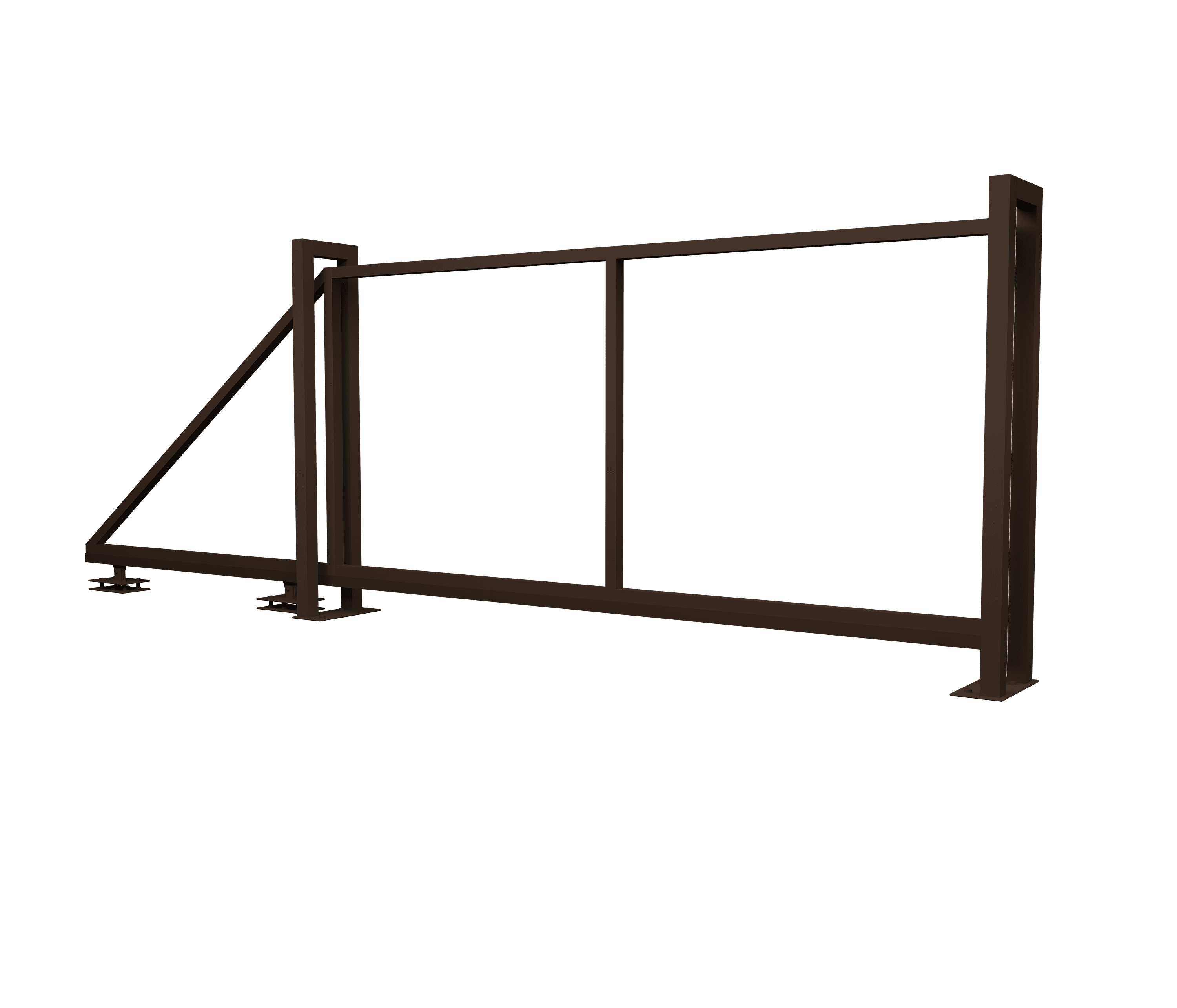 Ворота откатные Жалюзи откатные 2000х4500мм коричневый 8017 без заполнения Grand Line купить в Санкт-Петербурге