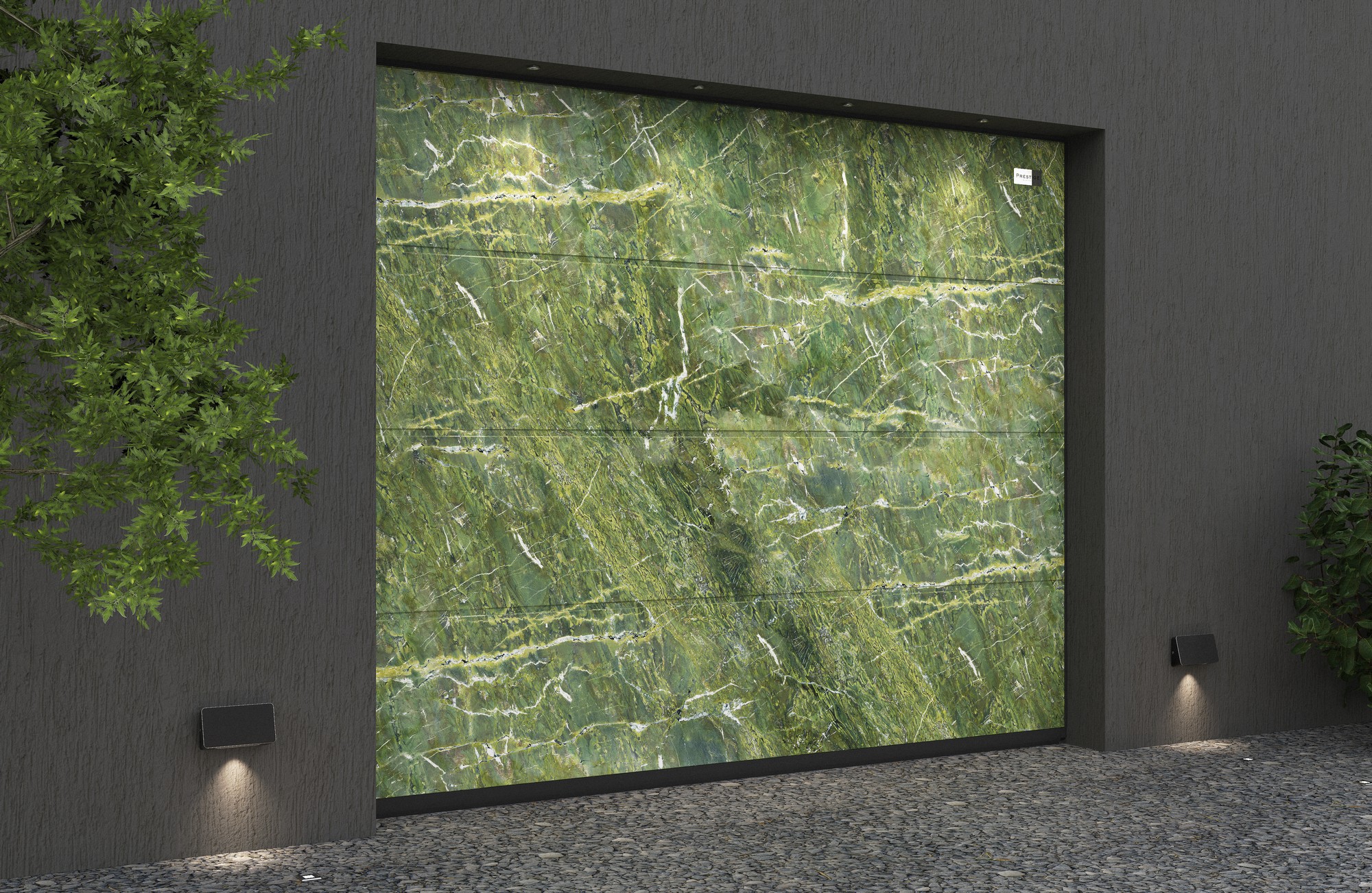 Ворота гаражные секционные Prestige Lux L-гофр smooth 2500х2125мм ALUTECH, Verde Fantastico