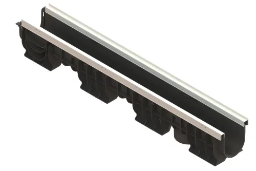 Лоток водоотводный  PolyMax Basic ЛВ-10.16.15-ПП пластиковый усиленный 8007-М купить в Санкт-Петербурге