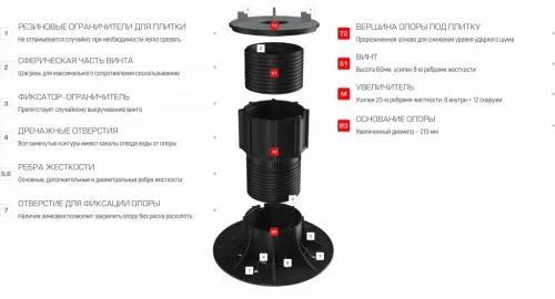 Опора регулируемая HILST LIFT HL3 70-120мм купить в Санкт-Петербурге
