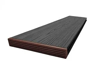 Террасная доска Slim 3D с тиснением под дерево антрацит купить в Санкт-Петербурге