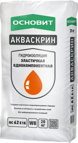 Однокомпонентная эластичная гидроизоляция Основит Акваскрин НС62 Е1к купить в Москве