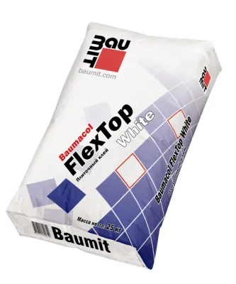 Baumacol FlexTOP White 25 кг Тонкослойный эластичный плиточный клей Baumit купить в Москве