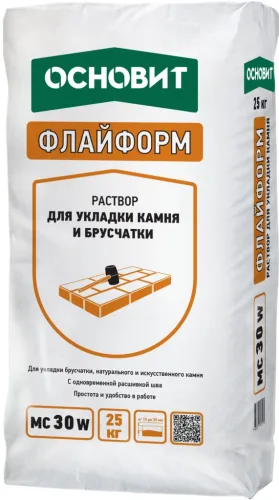 Раствор для укладки камня с одновременной расшивкой шва Основит Флайформ MC30 W  белый купить в Санкт-Петербурге