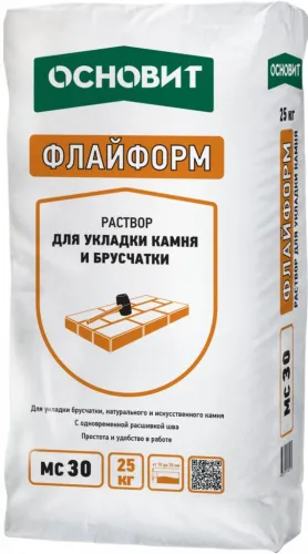 Раствор для укладки камня с одновременной расшивкой шва Основит Флайформ MC30 коричневый купить в Санкт-Петербурге