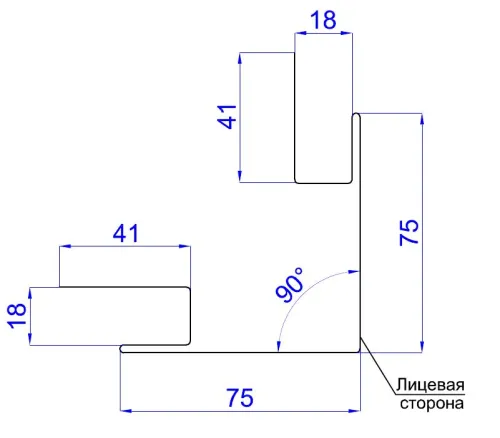 Планка угла наружного сложного 75x75x3000мм Viking купить в Санкт-Петербурге