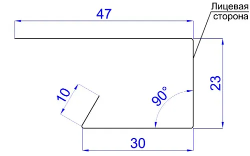 Планка завершающая сложная 30x25x3000мм NormanMP купить в Санкт-Петербурге