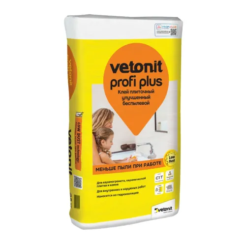 Клей цементный для плитки и керамогранита Vetonit profi plus 25кг купить в Санкт-Петербурге