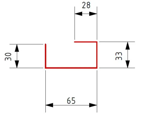 Опорная планка конька 30х65х33х28-2000мм Pural (Matt) BT купить в Санкт-Петербурге