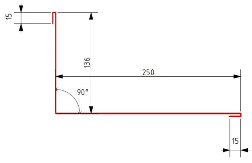 Планка примыкания 90° 136х250-2000мм Pural (Matt) BT купить в Санкт-Петербурге